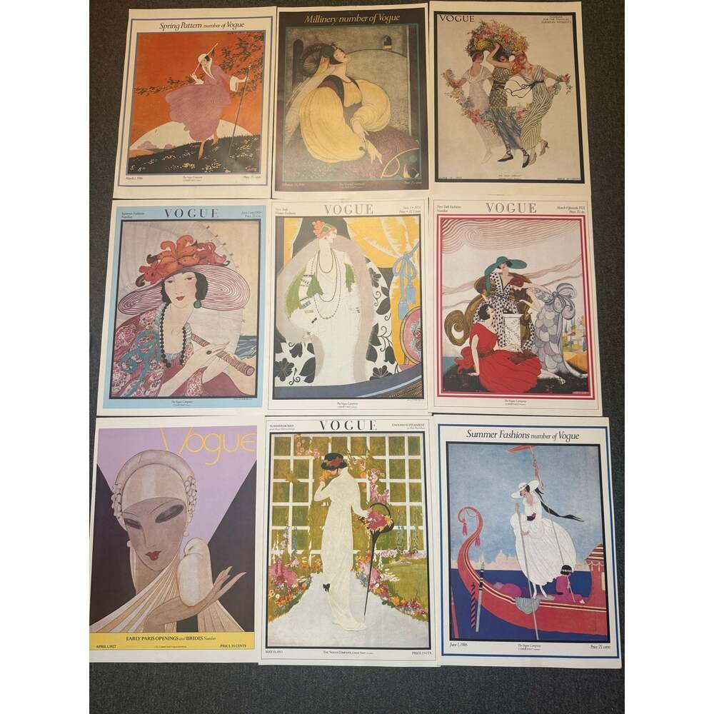 Lot of 19 Vintage Lithographic Poster Plates 20th-century Vogue Magazine Covers